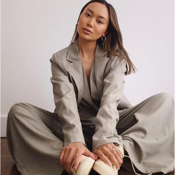 Who What Wear NWT Audrey Layered Blazer Stone Green XS - Picture 7 of 11